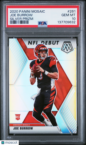 2020 Panini Mosaic Joe Burrow #261 Silver Prizm PSA 10