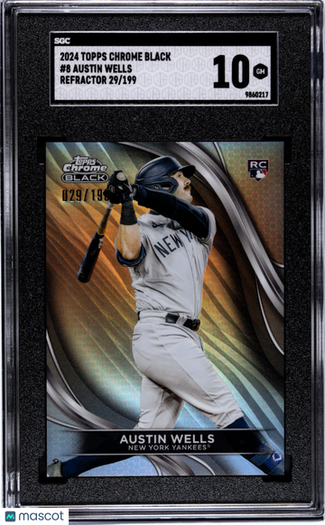 2024 Topps Chrome Black Austin Wells #8 Refractor SGC 10