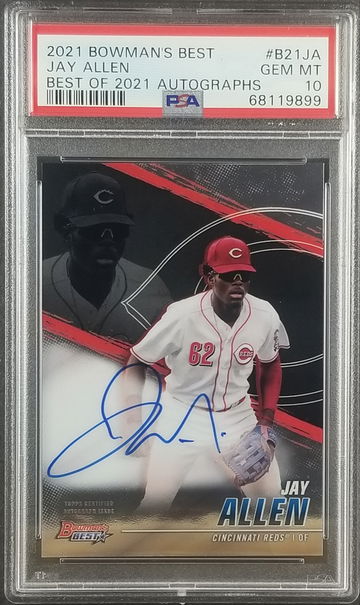Jay Allen 2021 Bowman's Best Autograph PSA 10 Gem Mint