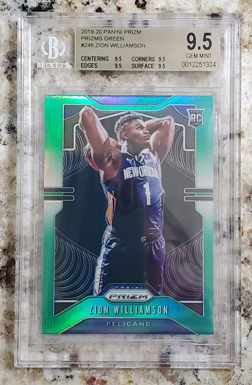2019 Prizm Green ZION WILLIAMSON BGS 9.5 TRUE GEM