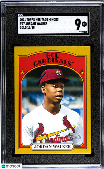 2021 Topps Heritage Minors Jordan Walker #77 Gold SGC 9