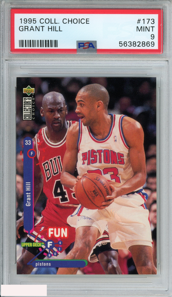 1995 COLLECTORS CHOICE GRANT HILL #173 DETROIT PISTONS HOF PSA 9 MINT