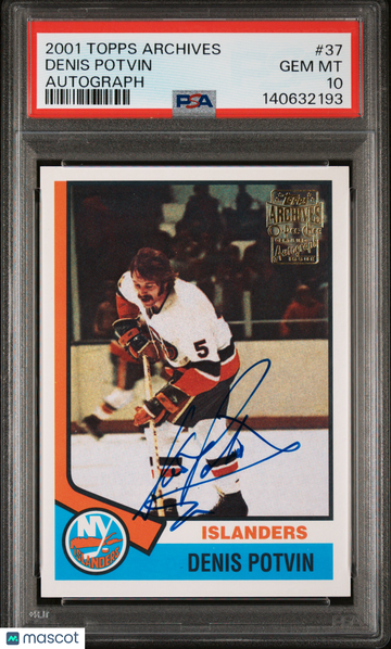 2001-02 Topps Archives Denis Potvin #37 Autograph PSA 10