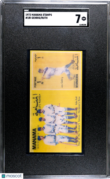 1972 Manama Stamps Ruth Gehrig #1RI SGC 7