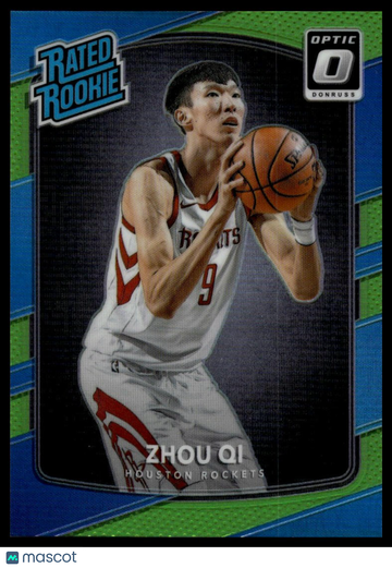 2017-18 Donruss Optic Zhou Qi #151 Lime Green SN RC