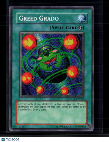 2009 Konami Ancient Prophecy Greed Grado Super Rare 1st Edition Spell Card