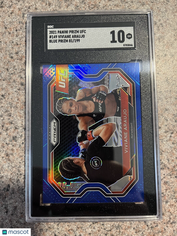 2021 Panini Prizm UFC Viviane Araujo #D 199 Blue Prizm SGC 10