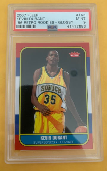 2007 fleet Kevin Durant ‘86 retro rookie glossy psa 9 low pop