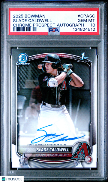 2025 Bowman Chrome Prospect Autographs Slade Caldwell #CPASC PSA 10