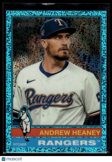2025 Topps Heritage Andrew Heaney #55 Chrome Light Blue Sparkle Refractor