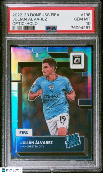 2022 Panini Donruss FIFA Julian Alvarez #198 Optic Holo PSA 10