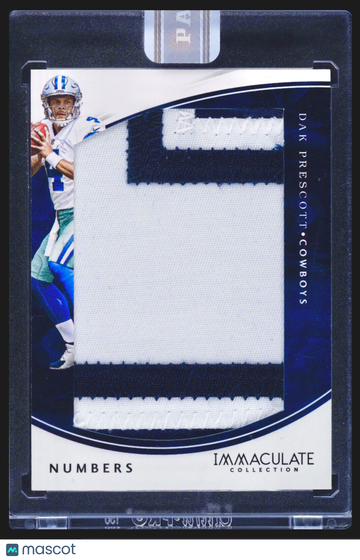 Sealed 1/1 RC Dak Prescott 2016 Immaculate Rookie Patch Jersey Number Plate "4"