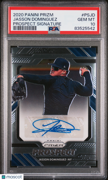 2020 Panini Prizm Prospect Signatures Jasson Dominguez #PSJD Prospect Signature PSA 10