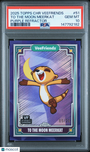 2025 Topps Chrome Veefriends To The Moon Meerkat #51 Purple Refractor PSA 10