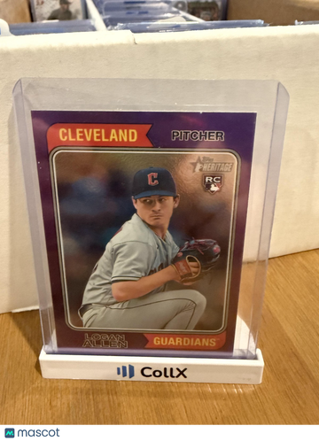 2023 Topps Heritage Logan Allen #565 Chrome Purple Refractor RC