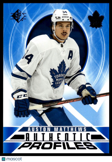 2020-21 SP Auston Matthews #AP-20 Authentic Profiles Blue