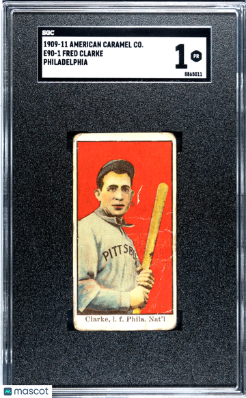 1909 American Caramel Co. (E90-1) Fred Clarke Philadelphia SGC 1