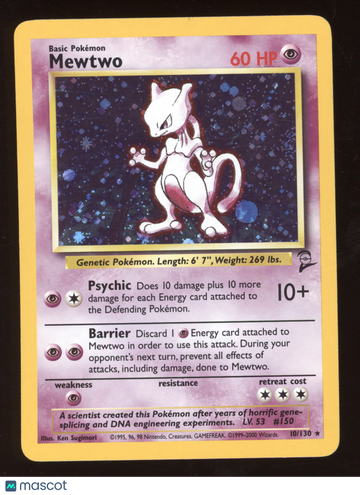 2000 Pokemon Base Set 2 Mewtwo Holo Rare #10/130