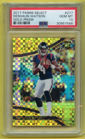DESHAUN WATSON 2017 Panini Select /10 Gold Prizm 277 Rookie PSA 10 Field Level