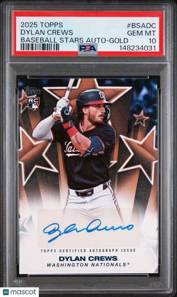 2025 Topps Baseball Stars Autographs Dylan Crews #BSADC Gold /50 Short Print Nicely Centered Parallel/Variety Rookie Low