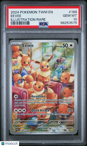 2024 Pokemon TWM EN-Twilight Masquerade Eevee Illustration Rare PSA 10 #188