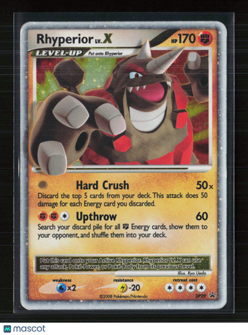 2008 DP Rhyperior LV.X Holo Black Star Promo #DP29