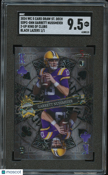 2024 Wild Card Garrett Nussmeier #SDPC-GNN Up King Of Clubs Black Lazers 1 1 Rookie SGC 9.5