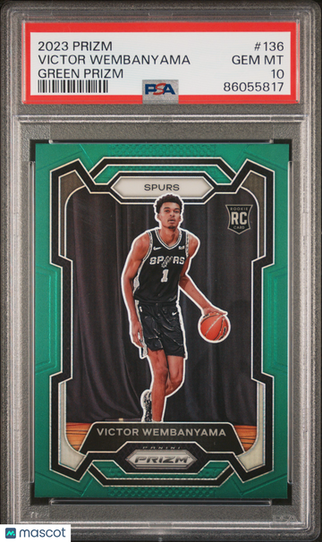 2023 Panini Prizm Victor Wembanyama #136 Green PSA 10