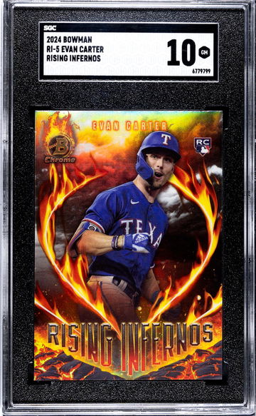 2024 Bowman #RI-5 Evan Carter Rising Infernos SGC 10