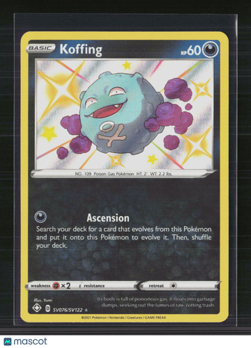 2021 Shining Fates Koffing Holo Rare S #SV076/SV122
