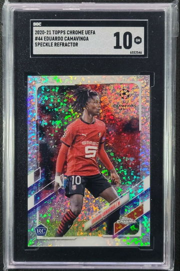 2020 Topps Chrome UEFA Eduardo Camavinga Speckle Refractor RC Rookie SGC 10