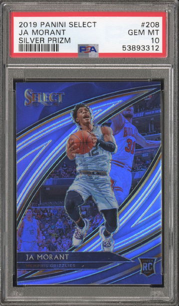 2019 Select Ja Morant #208 Silver Prizm PSA 10 RC Pop 40