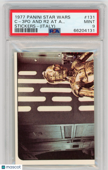 1977 Panini Stickers Star Wars (Italy) C-3po And R2 At A.. . #131 PSA 9