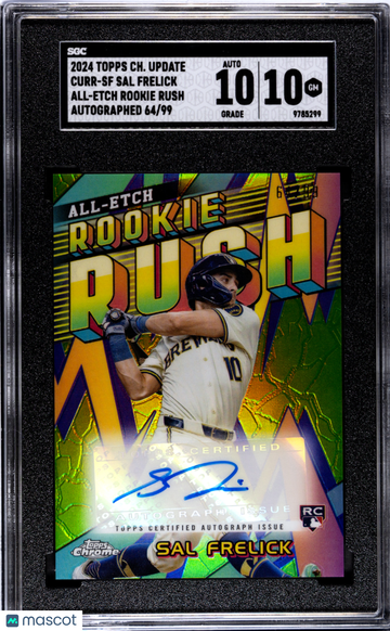 2024 Topps Chrome Update Sal Frelick #CURR-SF All Etch Rookie Rush Autograph /99 SGC 10 Auto 10