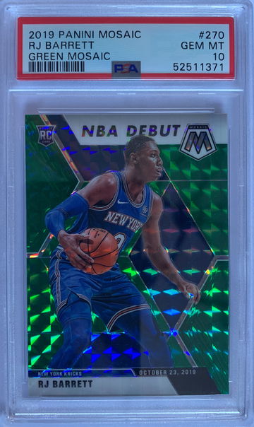 2019 Panini Mosaic RJ Barrett Green Mosaic PSA 10