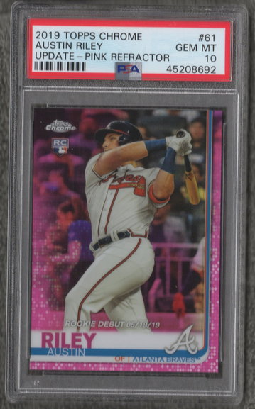 2019 Topps Chrome Pink Austin Riley PSA 10