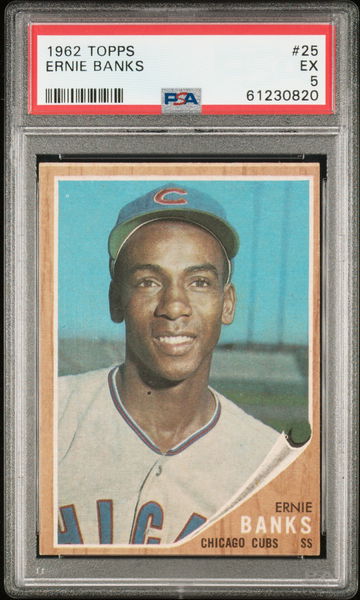 1962 Topps Baseball #25 Ernie Banks PSA 5