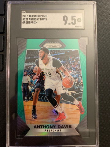 2017 Panini Green Prizm Anthony Davis SGC 9.5 Mint Plus
