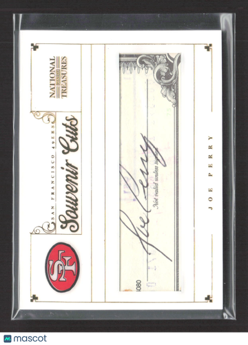2013 Panini National Treasures Souvenir Cuts Joe Perry #22 /25 Cut Signature