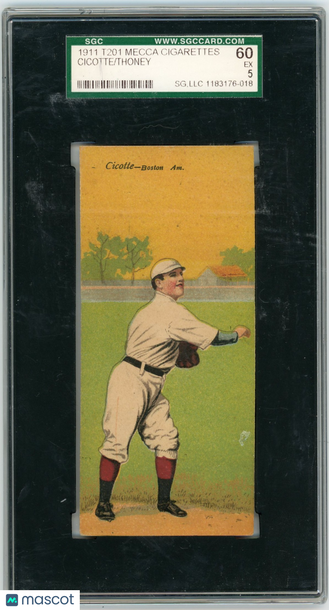 1911 T201 Mecca Cigarettes Thoney Cicotte SGC 5