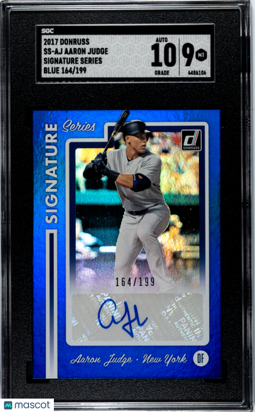 2017 Donruss Aaron Judge #SS-AJ SIG. Series Blue /199 Rookie SGC 9 Auto 10