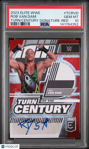 2023 Panini Donruss Elite WWE Turn Of The Century Signatures Rob Van Dam #TCRVD Red /49 PSA 10