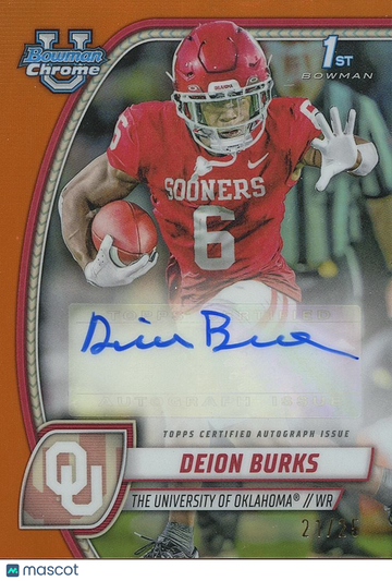 2024 Bowman Deion Burks Chrome Rookie Bowman