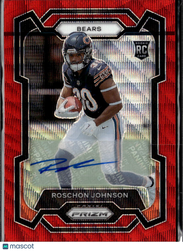 Roschon Johnson 2023 Panini Prizm Auto Red /149 Chicago Bears
