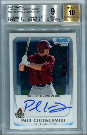 2011 Bowman Chrome Paul Goldschmidt BGS 9 auto 10
