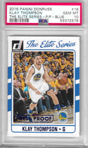 2016 Donruss Klay Thompson The Elite Series - Press Proof Blue PSA 10