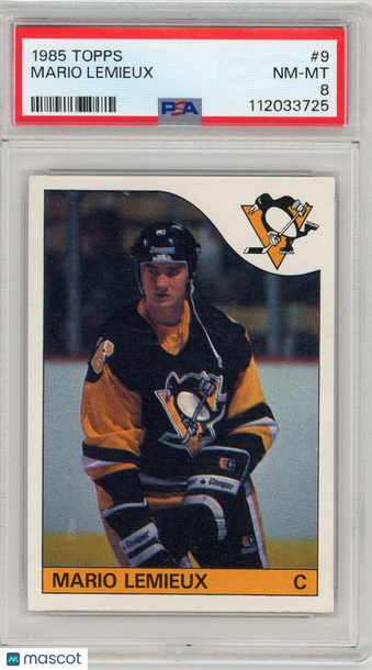 1985 Topps Mario Lemieux #9 PSA 8