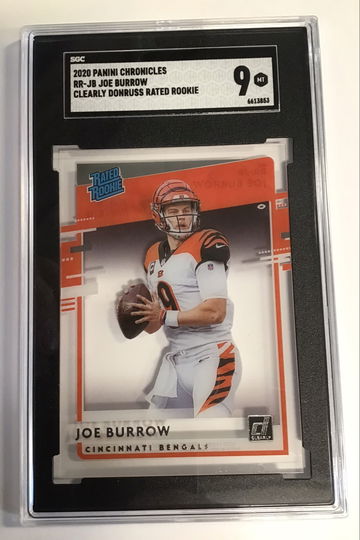 2020 Panini Chronicles RR-JB Joe Burrow Clearl Donruss Rated Rookie Mint