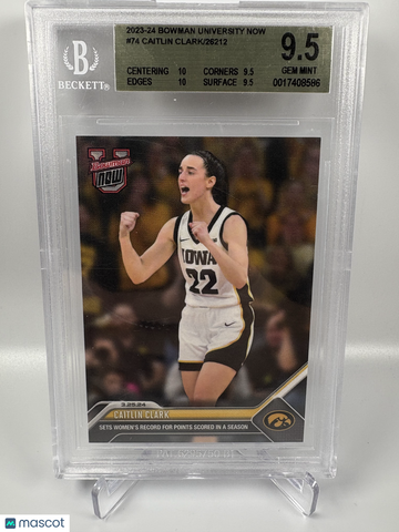 2023 Bowman University Now Caitlin Clark #74 /26212 BGS 9.5