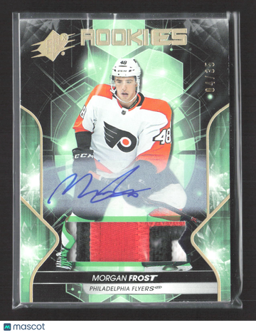 2020 Upper Deck SPx Hockey Morgan Frost #54 Green /35 Patch